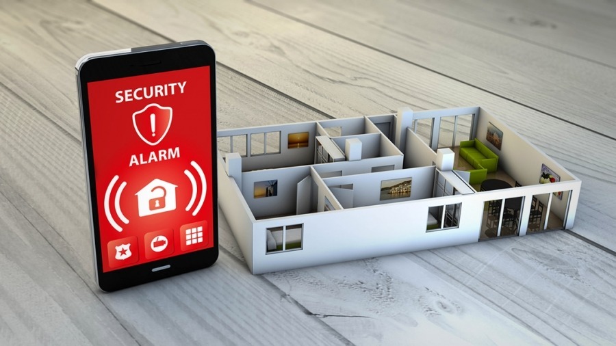 Representación de una vivienda y su sistema de alarma desde el móvil